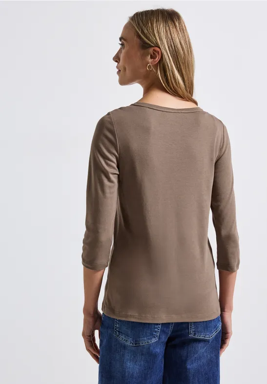 Basic Shirt mit Knopfdetail