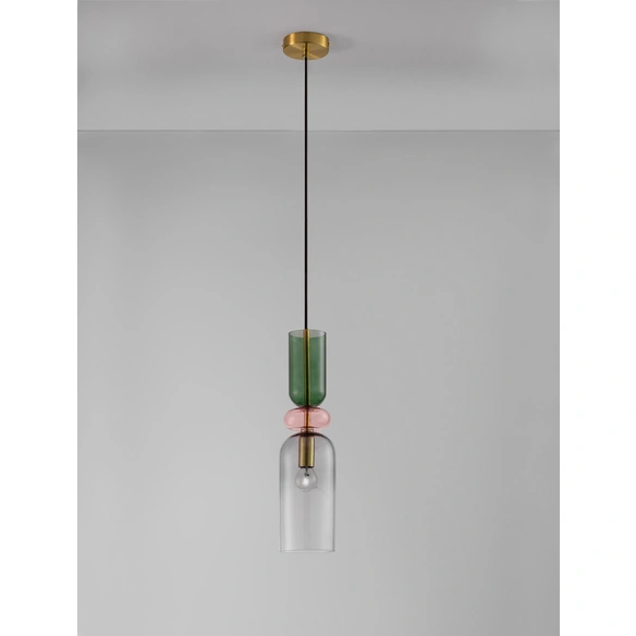 Pendelleuchte »Murano «, LED, 1-flammig, goldfarben/bunt