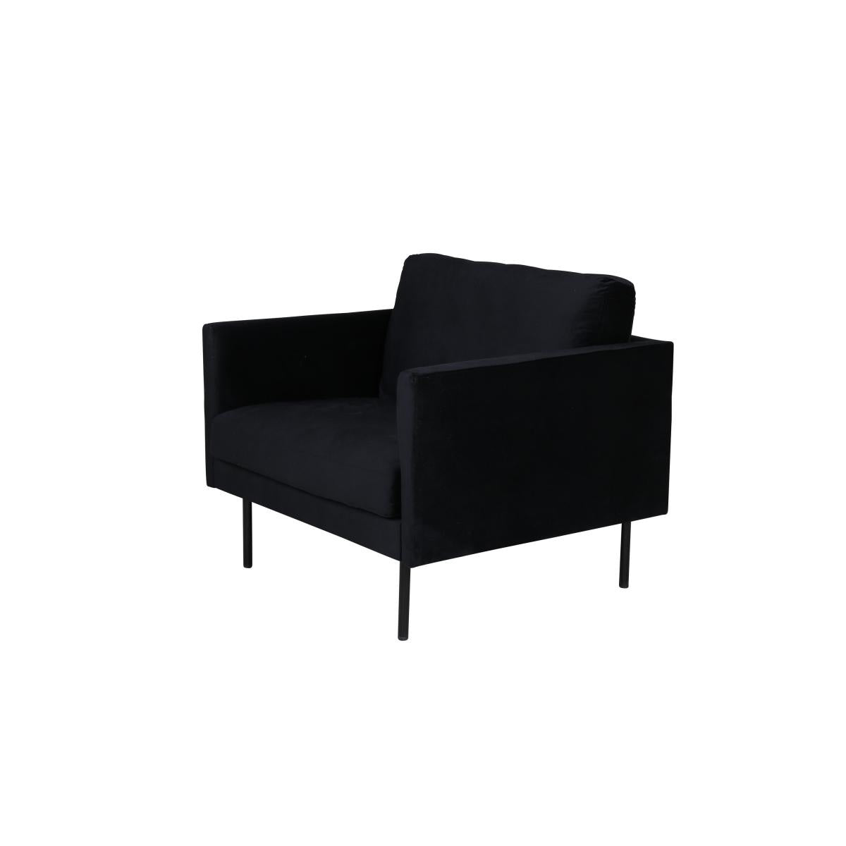 Svea - Sika fauteuil - velvet - zwart