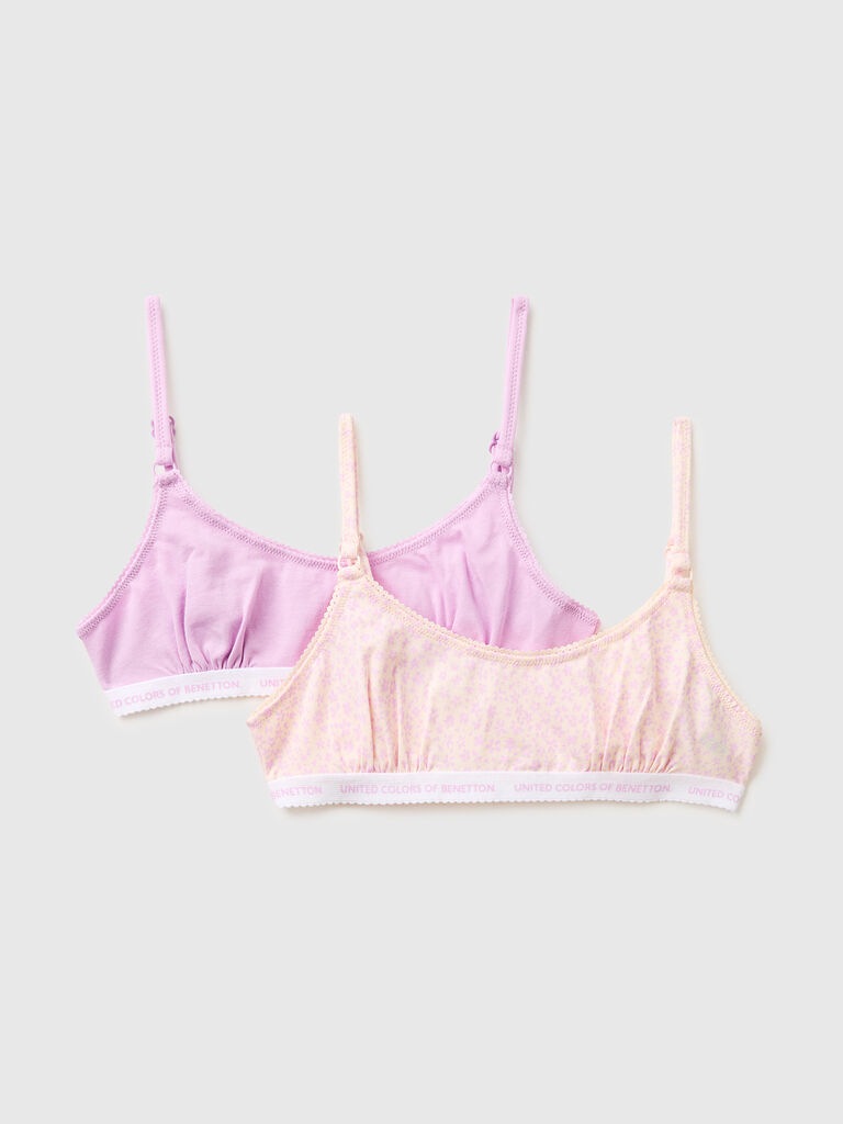Two stretch cotton bras