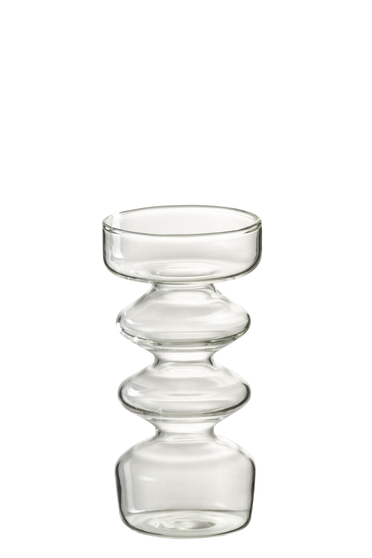 J-Line vaas Luna - glas - transparant - small - 14 cm hoog