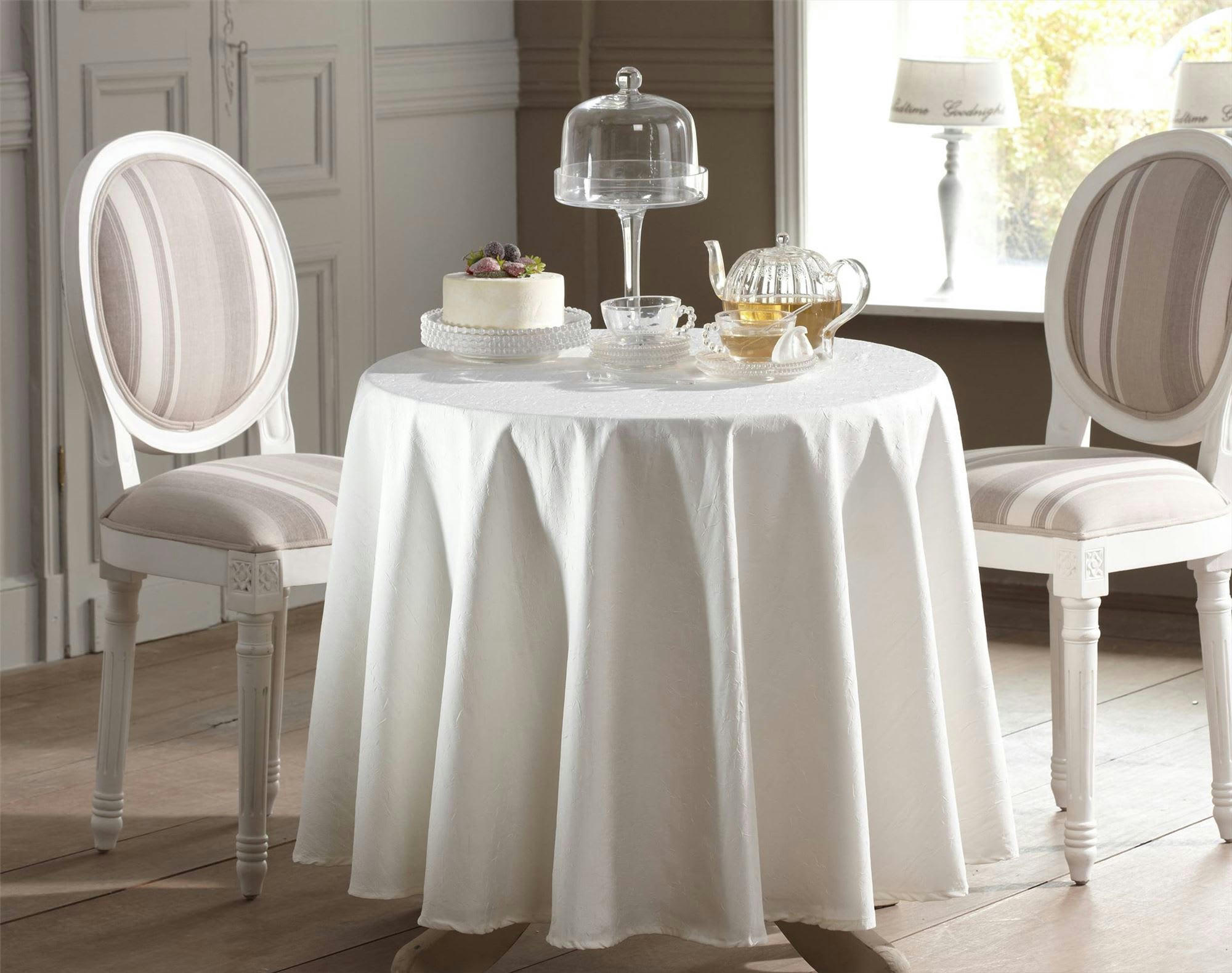 FONTANA - Nappe ovale blanc 180x235 en polyester