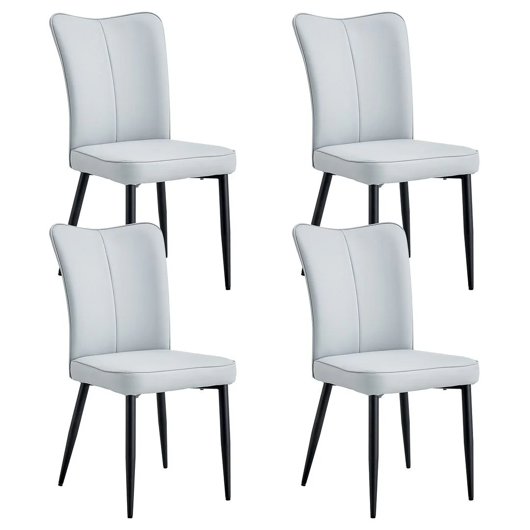 Modern PU Leather Minimalist Dining Chairs Set of 4