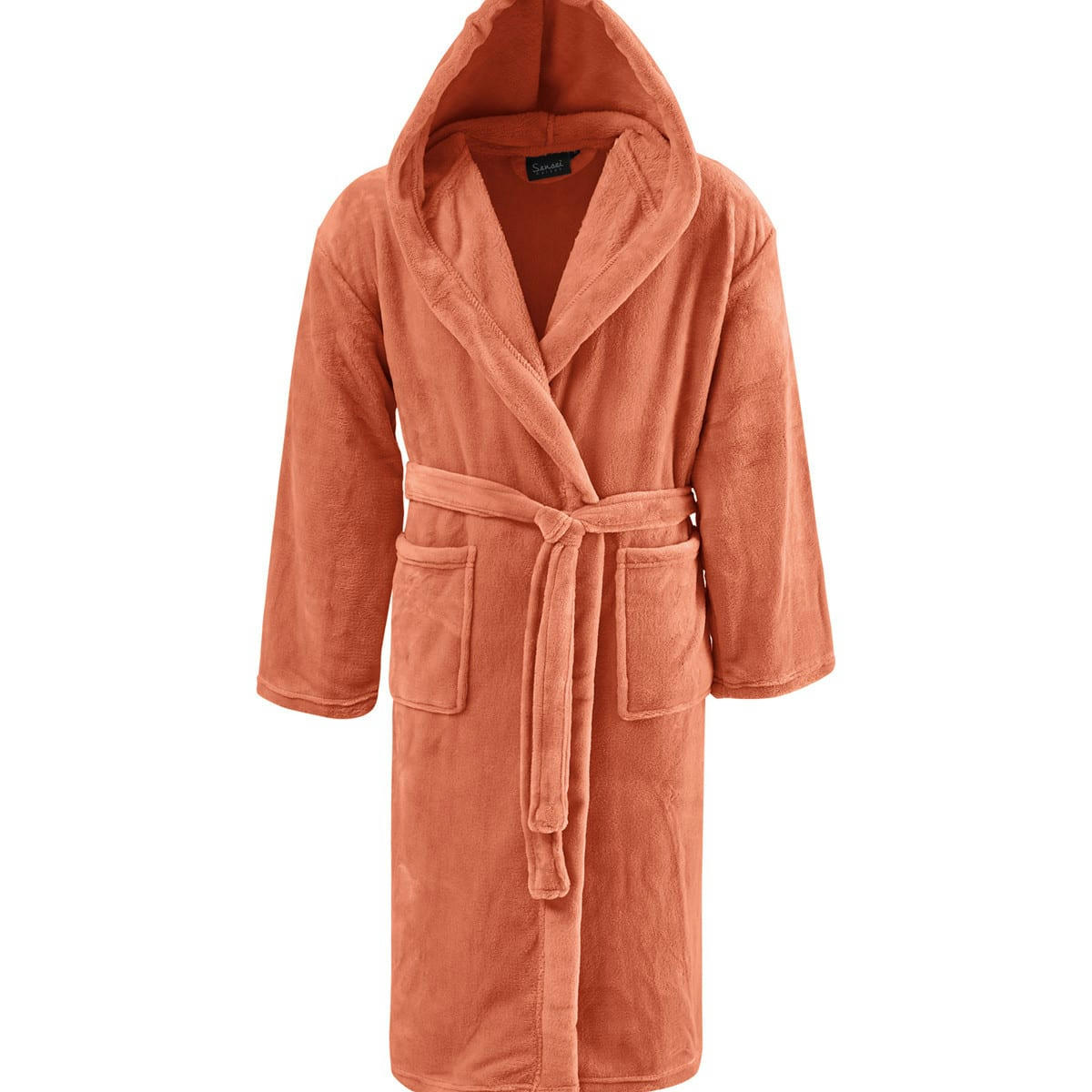 KAPRA - Peignoir polaire mixte à capuche  corail M