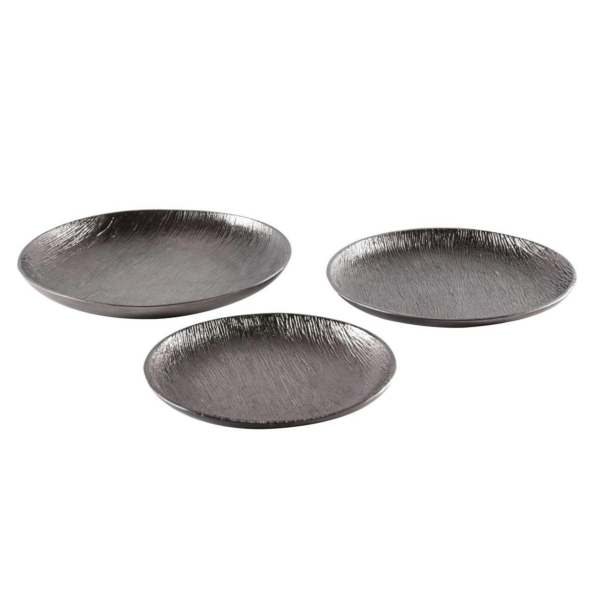 STEEL - Assiette décorative en métal noire Ø25cm