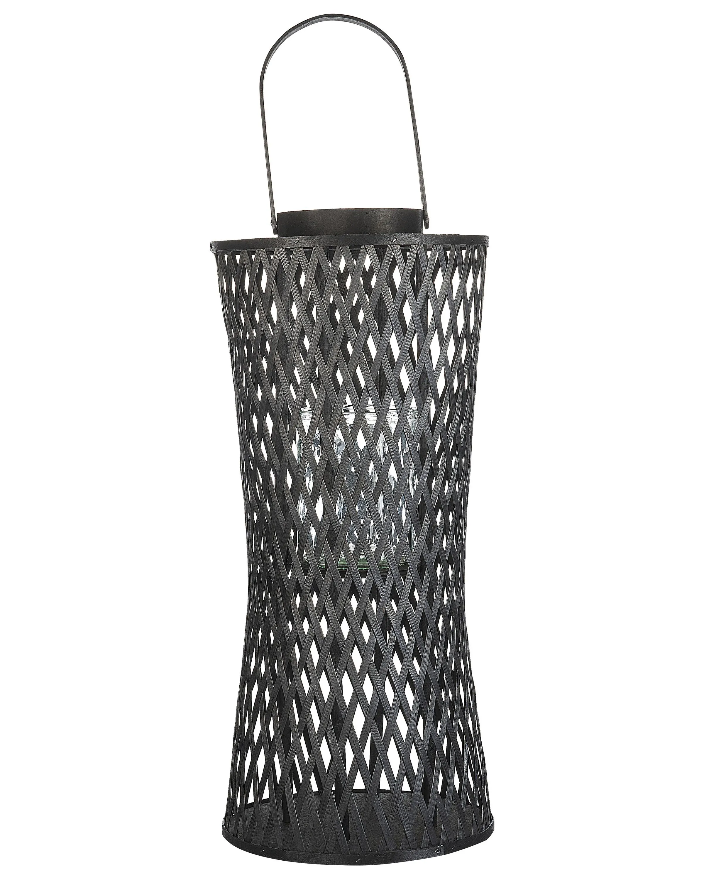 Lantern MACTAN Bamboo 38 cm Black