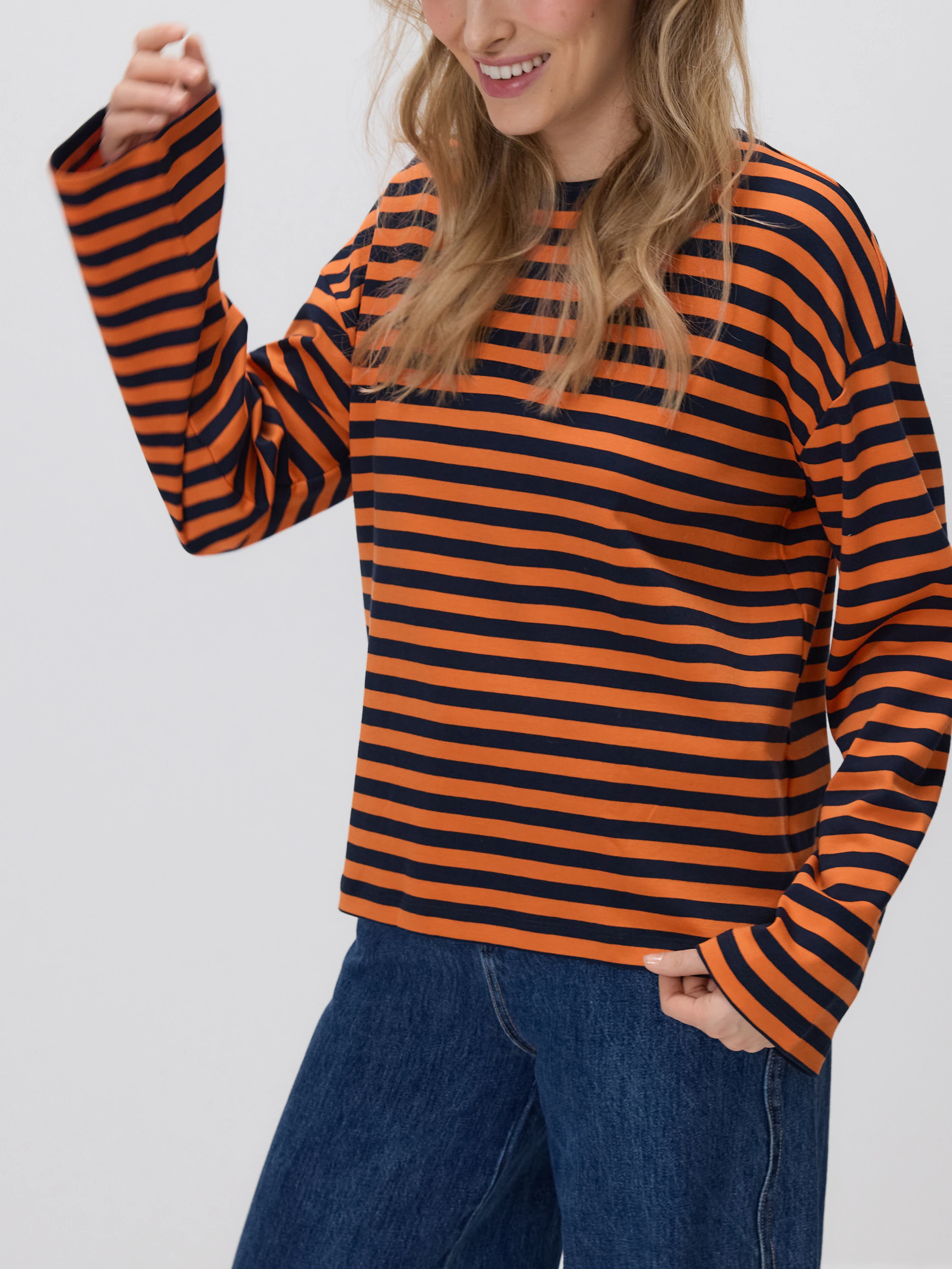 Bawełniany longsleeve w paski