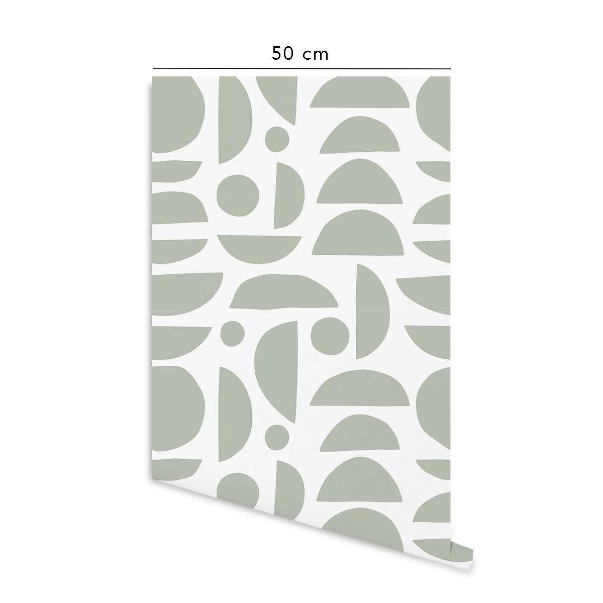 MOONLIGHT - Papier peint vinyle adhésif clair de lune vert 50x300 cm