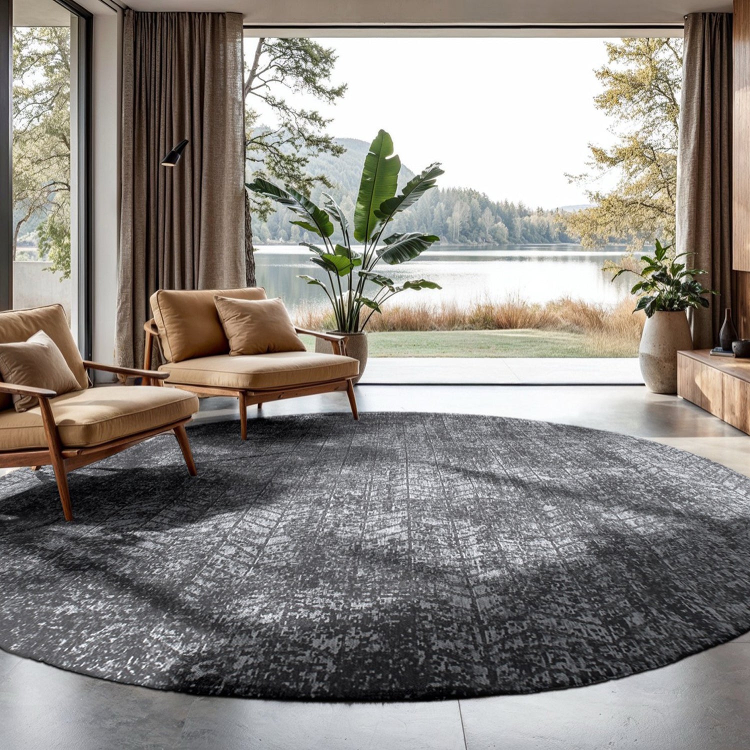 Louis de Poortere Jacob's Ladder Vloerkleed Ø 140 cm - Harlem Contrast