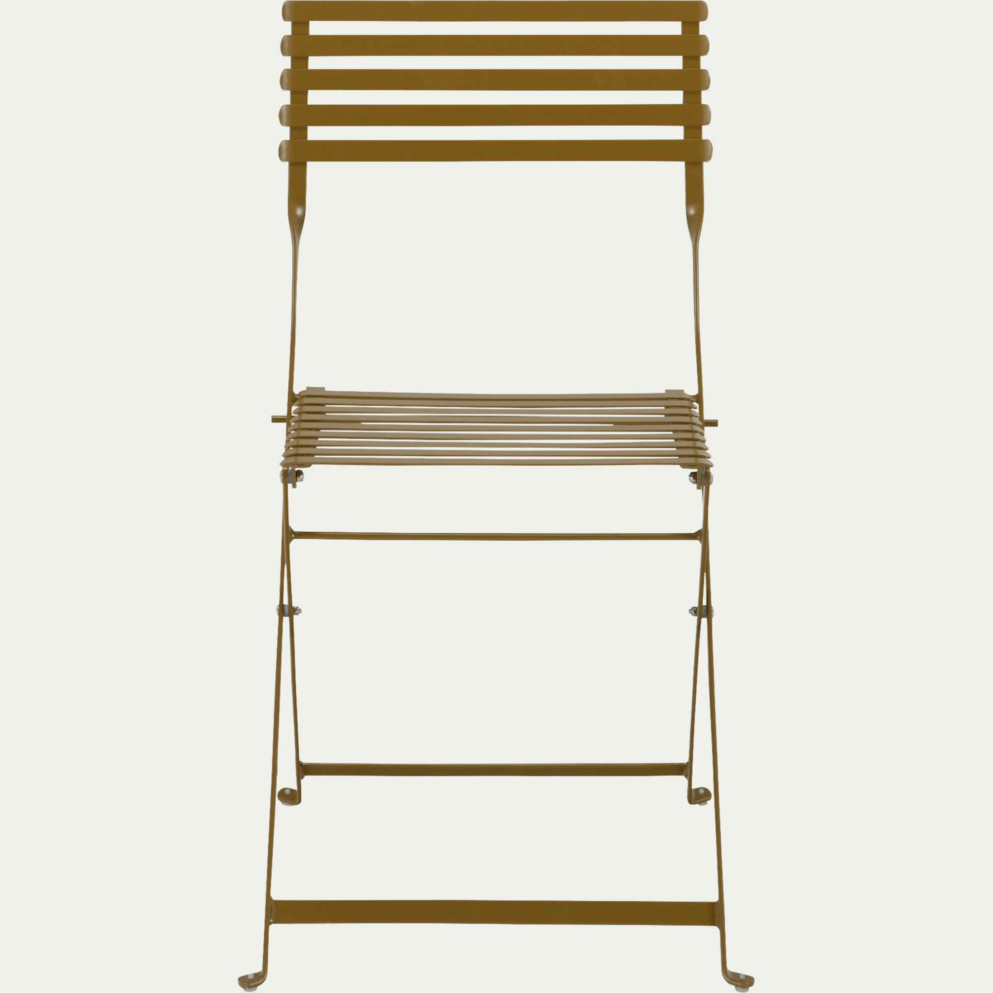 CERVIONE - Chaise de jardin pliante en acier - jaune alep