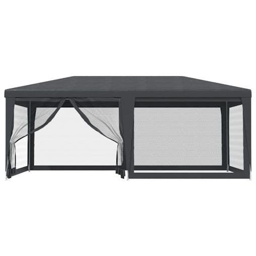 NNEVL Party Tent with 6 Mesh Sidewalls Anthracite 6x4 m HDPE