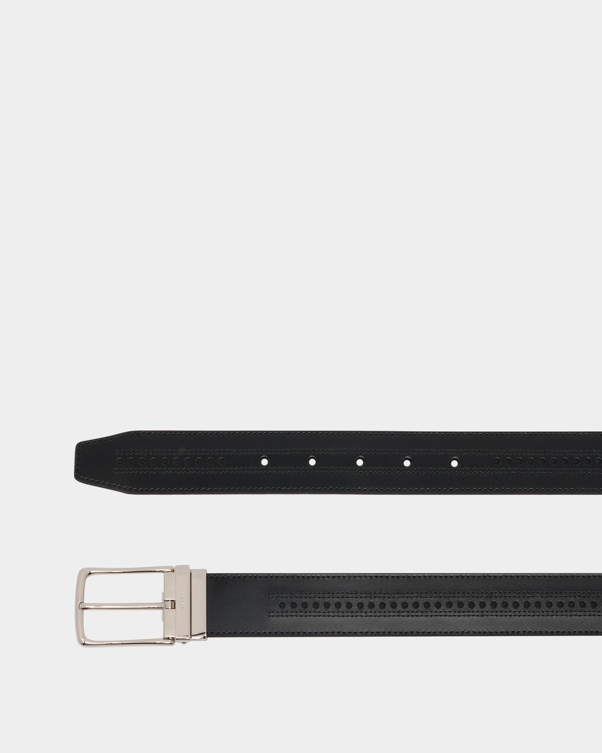 Ketter Verstellbarer 35 Mm Breiter Wendegürtel Aus Leder In Schwarz Und Ebenholzschwarz