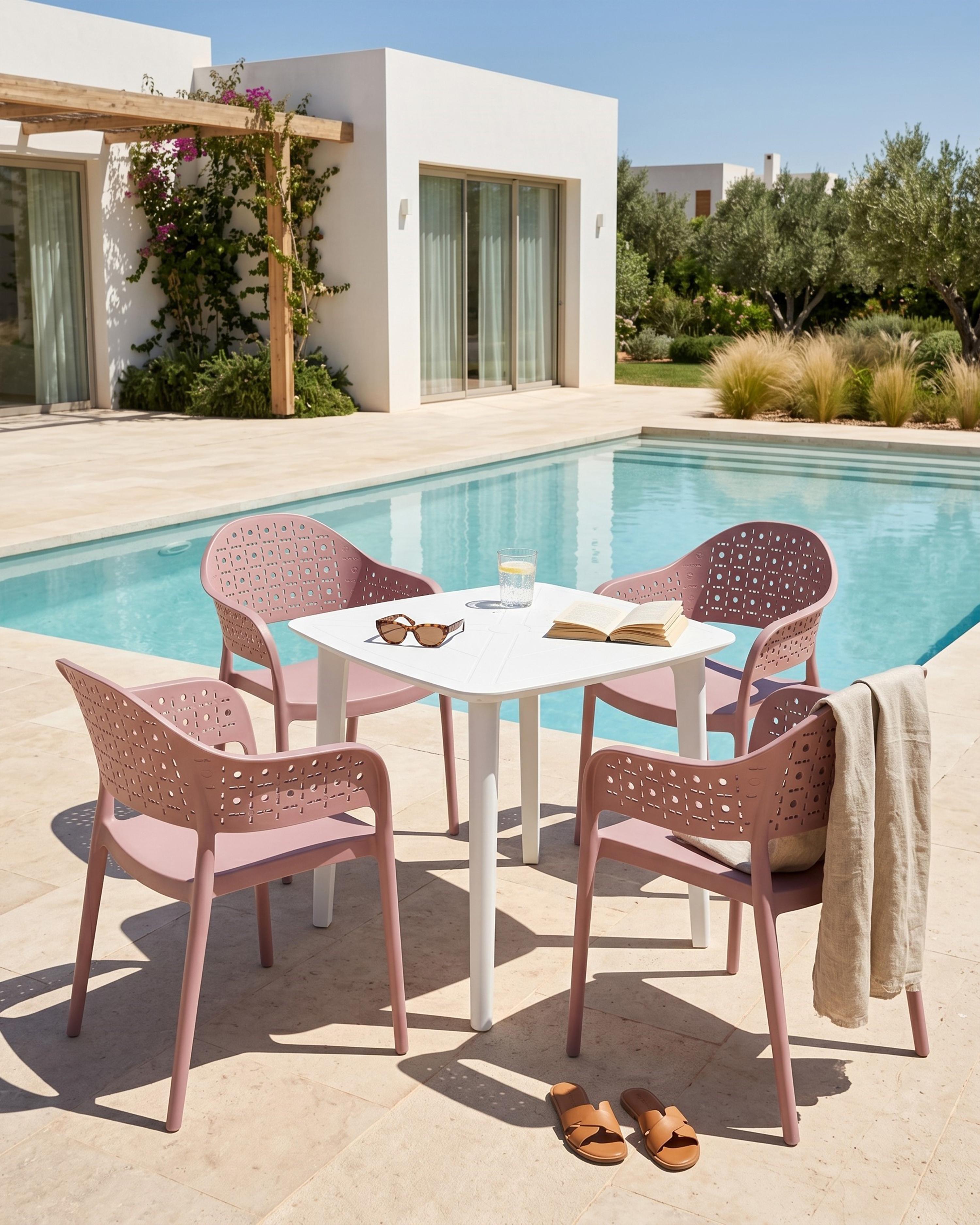 Set of 4 Chairs NARINO Pink