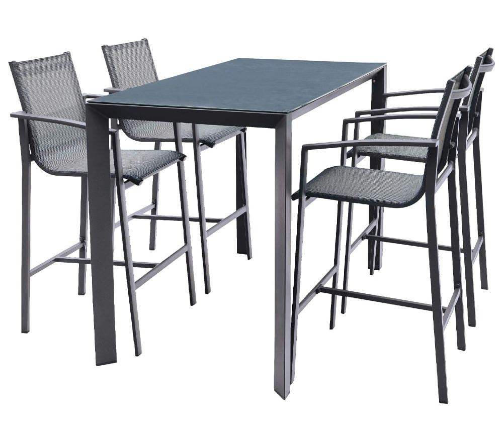 ALMA - Ensemble repas de jardin  4 places en aluminium