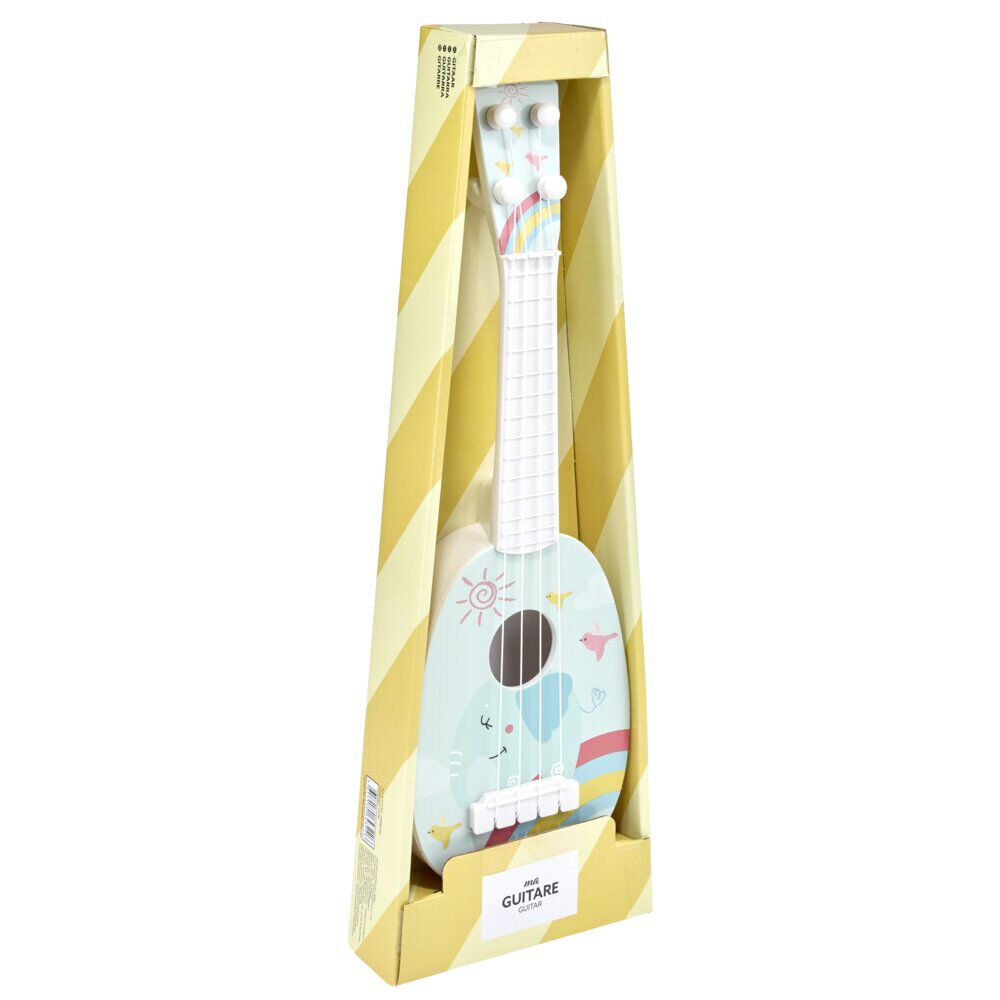 Guitare enfant 4 cordes motif animal plastique L36cm (3 modèles)