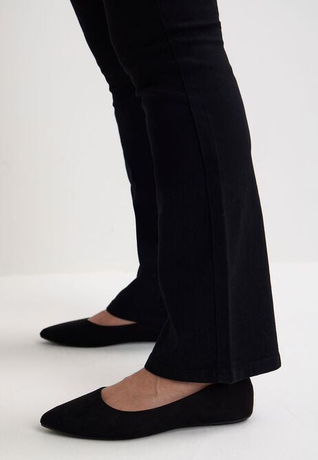 Womens Black Pointed Ballet Pumps