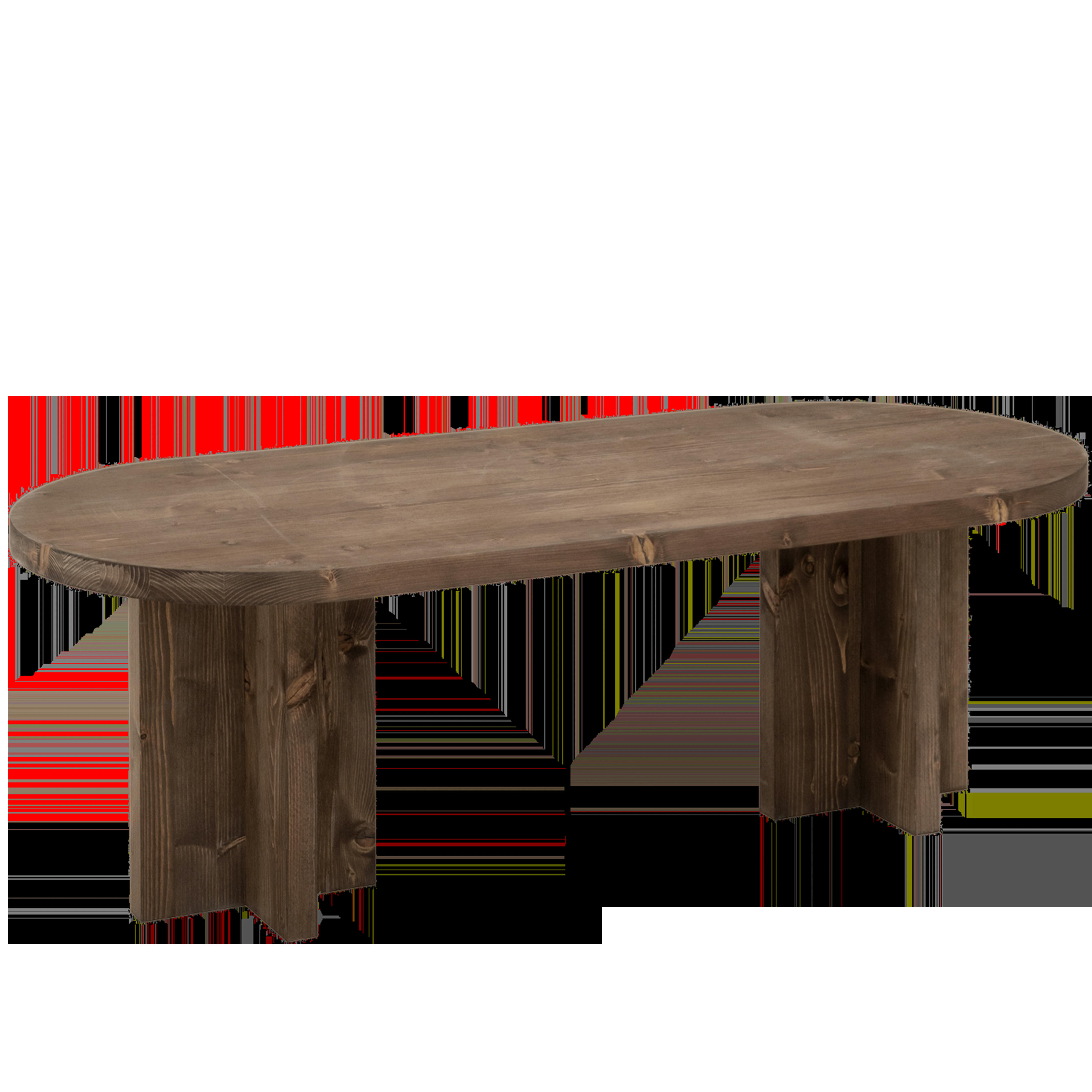 TOKYO II - Table basse en bois de sapin marron foncé 120x40cm