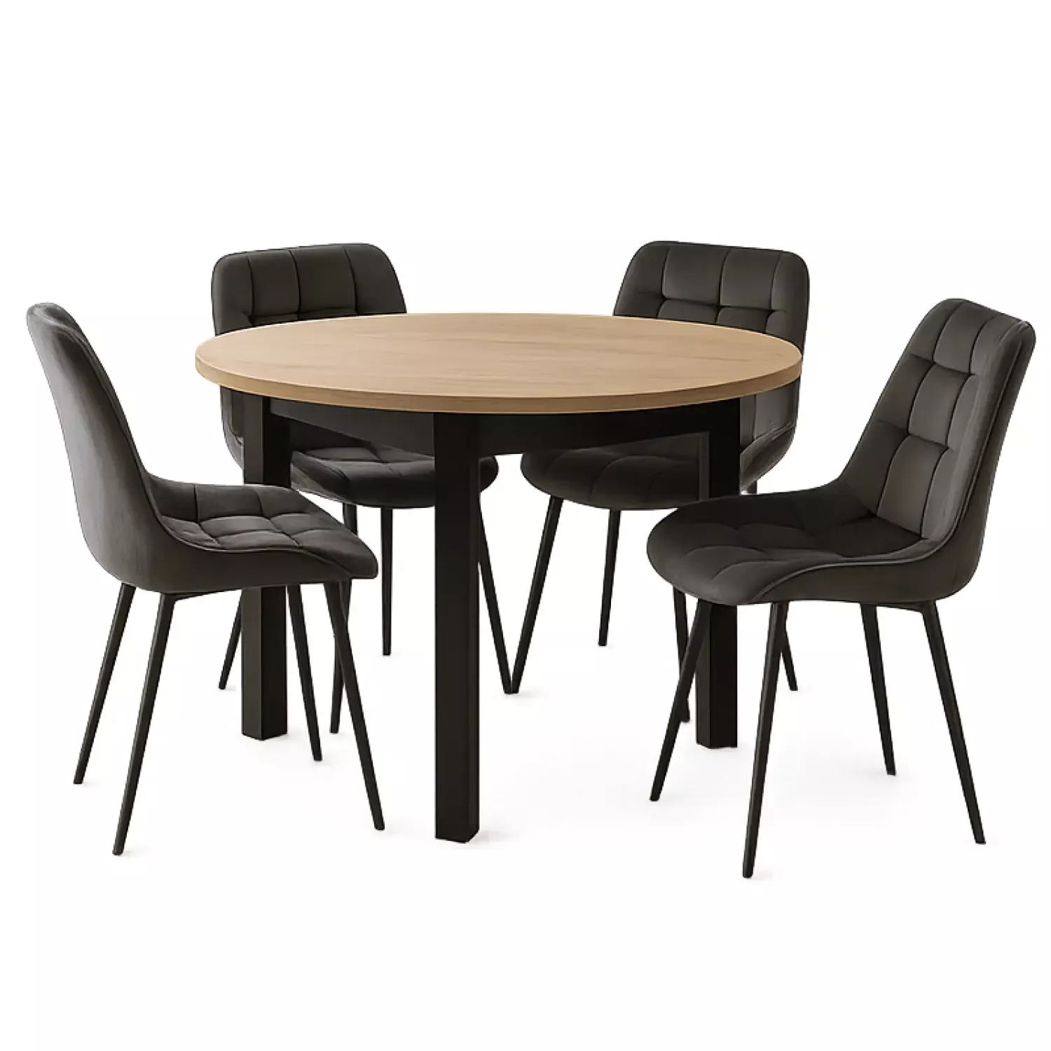 Stół Z Krzesłami Zestaw Rozkładany Okrągły Komplet Do Salon Jadalni Kuchni