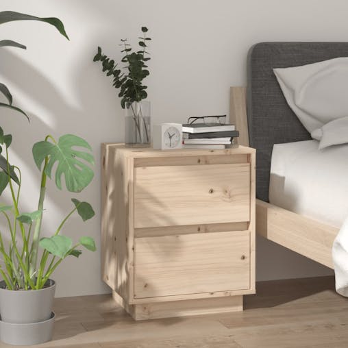 NNEVL Bedside Cabinets 2 pcs 40x35x50 cm Solid Wood Pine