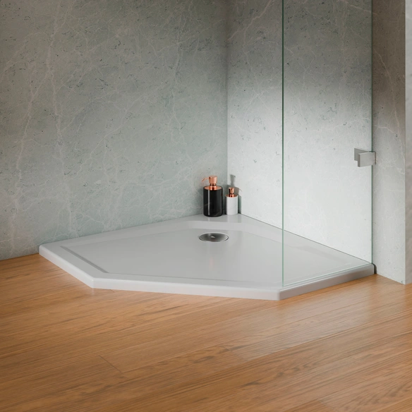 Fünfeckduschwanne »Classic Line extra flach«, BxL: 900 x 900 mm, weiß