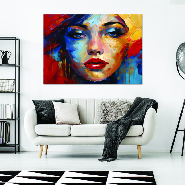 Feeby Obraz na płótnie, Kobieta Twarz Kolorowy 60x40