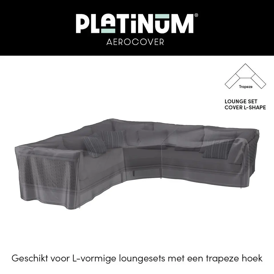 Platinum Aerocover loungesethoes 300x300 cm - L-vorm trapeze