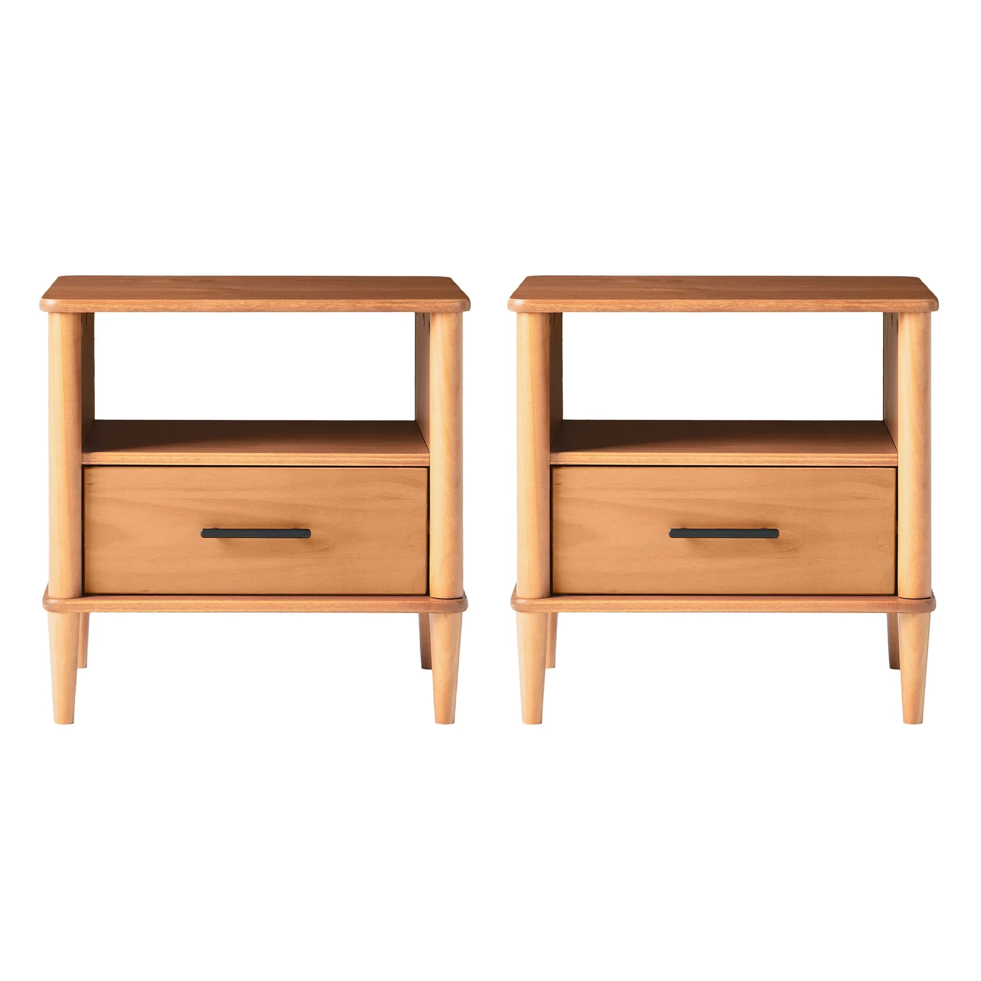 Middlebrook Designs Mid-Century Modern Solid Wood Spindle Nightstand (Set of 2)