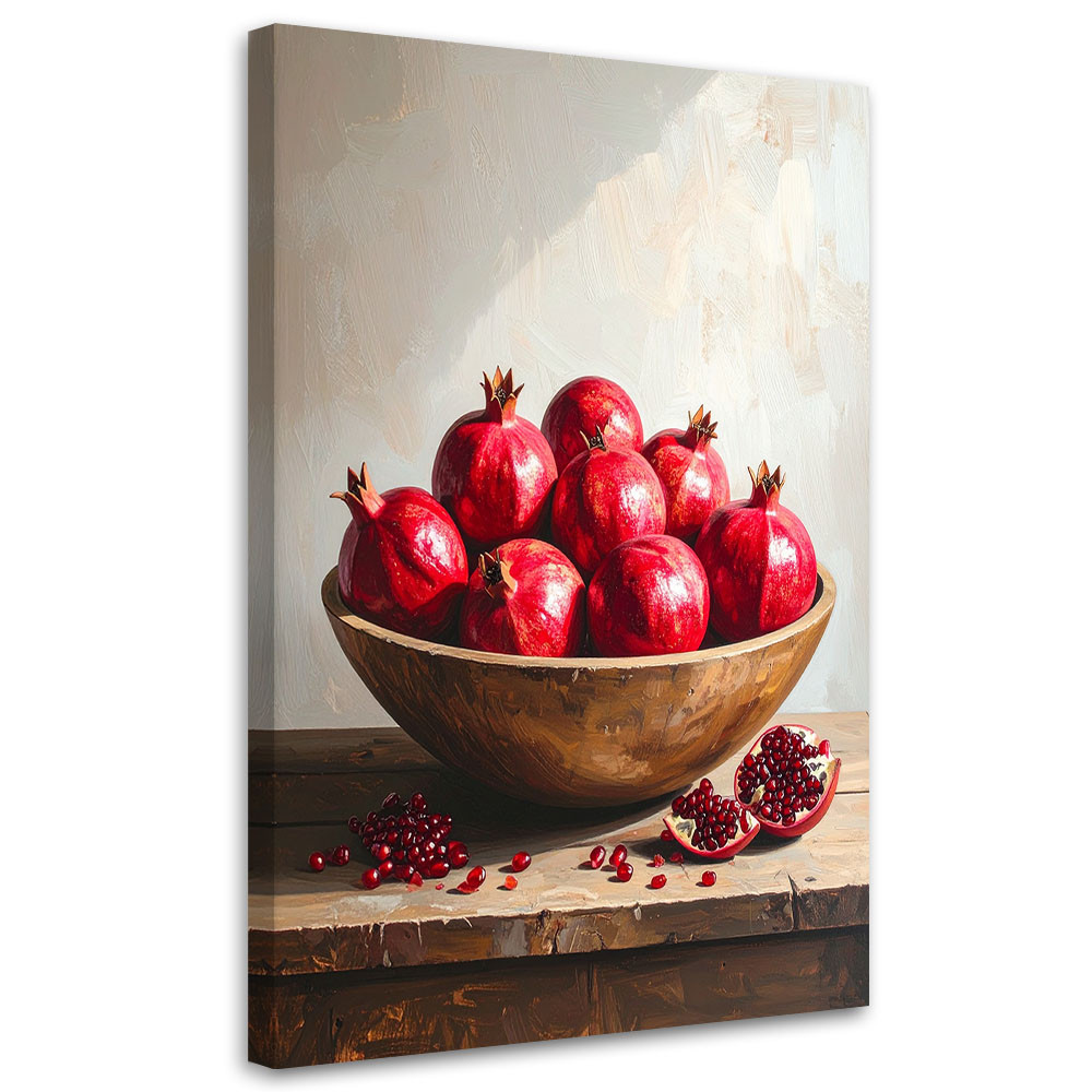 Obraz pionowy do kuchni jadalni restauracji, Granaty owoce natura 20x30