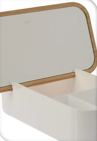Organizer na kosmetyki z lusterkiem 26 cm biały