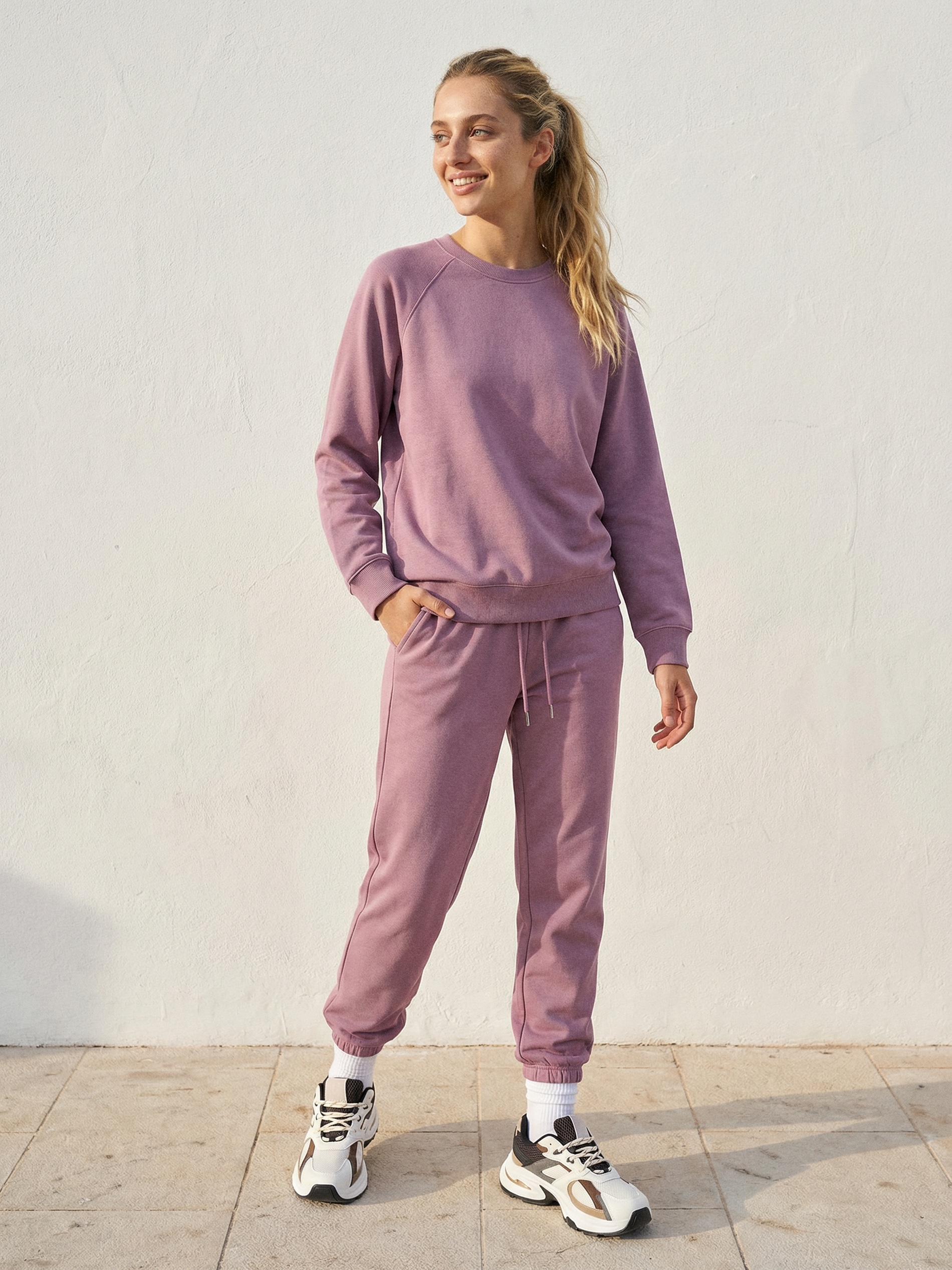 Dresowe spodnie jogger terry