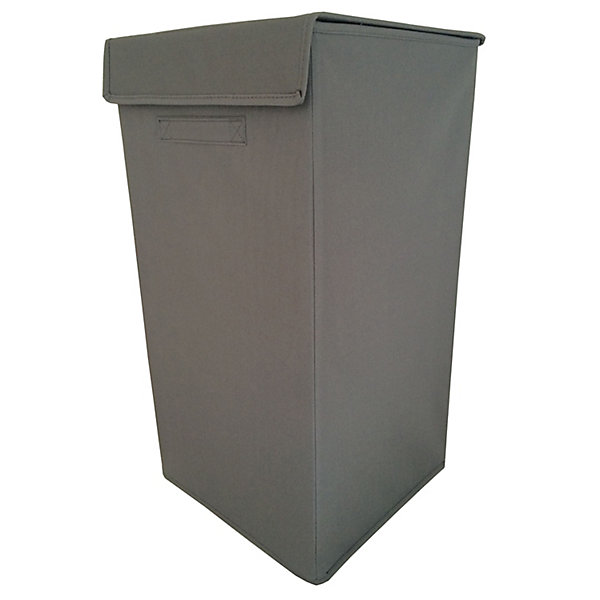 Panier à linge GoodHome Drina capacité 52 litres coloris gris en polyester et PP L.30 x l. 30 x H.58 cm