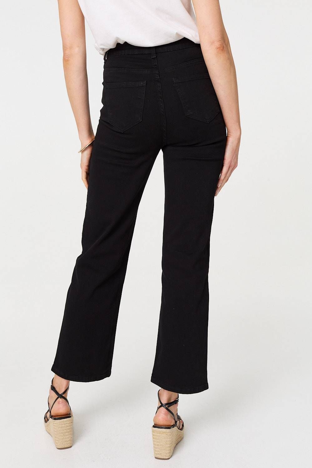 Izabel London High Waist Bootcut Straight Jeans