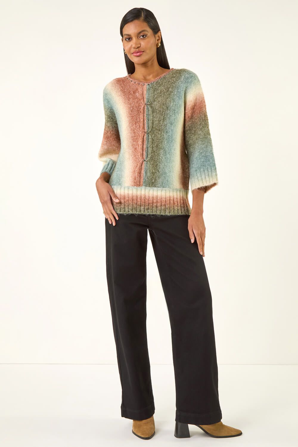 Roman Ombre Embellished Knit Jumper