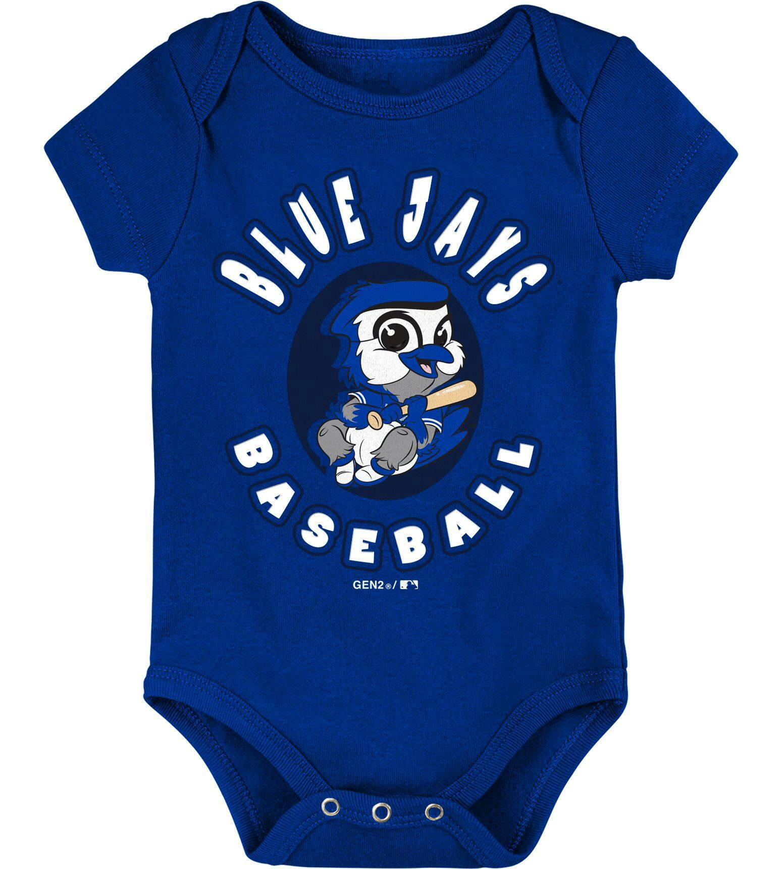 MLB Toronto Blue Jays Infant/Baby Short Sleeve Bodysuits/Onesies, 3-pk, Assorted Sizes