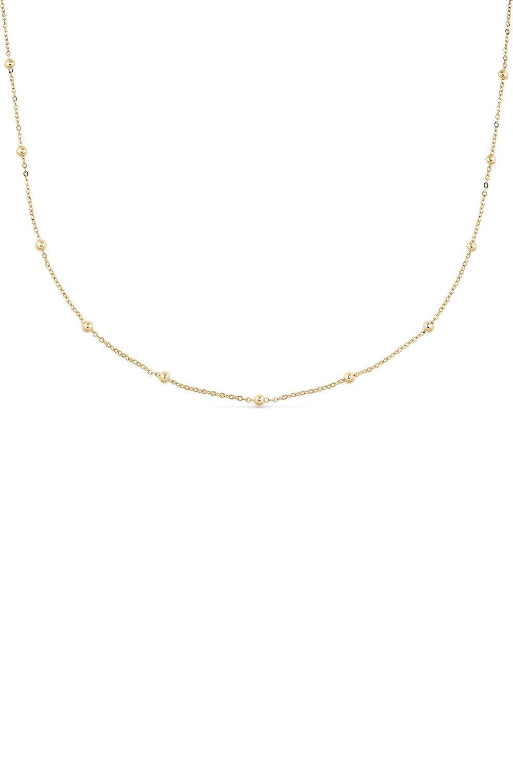 Elk & Bloom Dainty 14K Gold Bead Choker Necklace