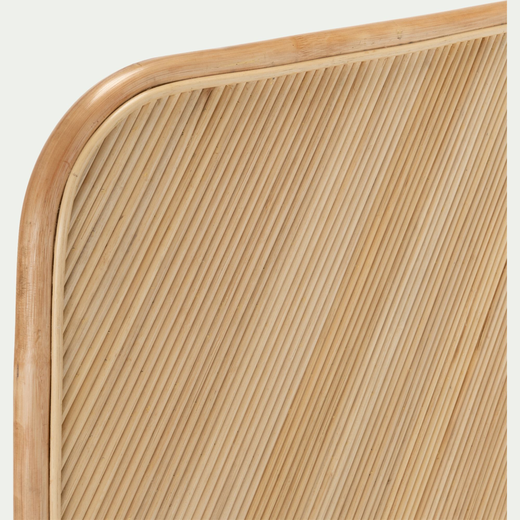 MARIETTA - Tête de lit rectangulaire en rotin 130x170 - bois clair