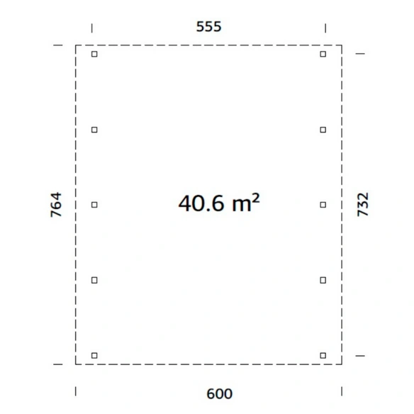 Carport »Karl«, Aufstellmaße BxTxH: 600 x 762 x 254 cm, lackiert, Holz