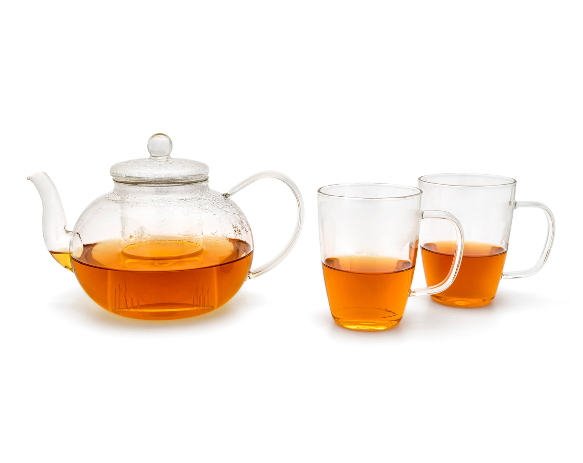 Bredemeijer - Theeset 1000 ml   2 st enkelwandige glazen - Cadeautip!