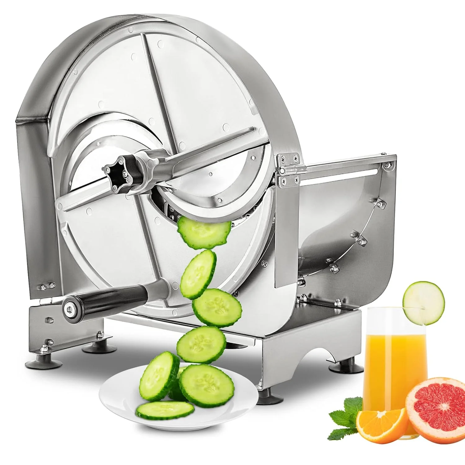 Stainless Steel Commercial Vegetable Slicer, Adjustable 0.2-12mm Thickness, Manual Multifunctional Slicer for Fruits  Vegetables