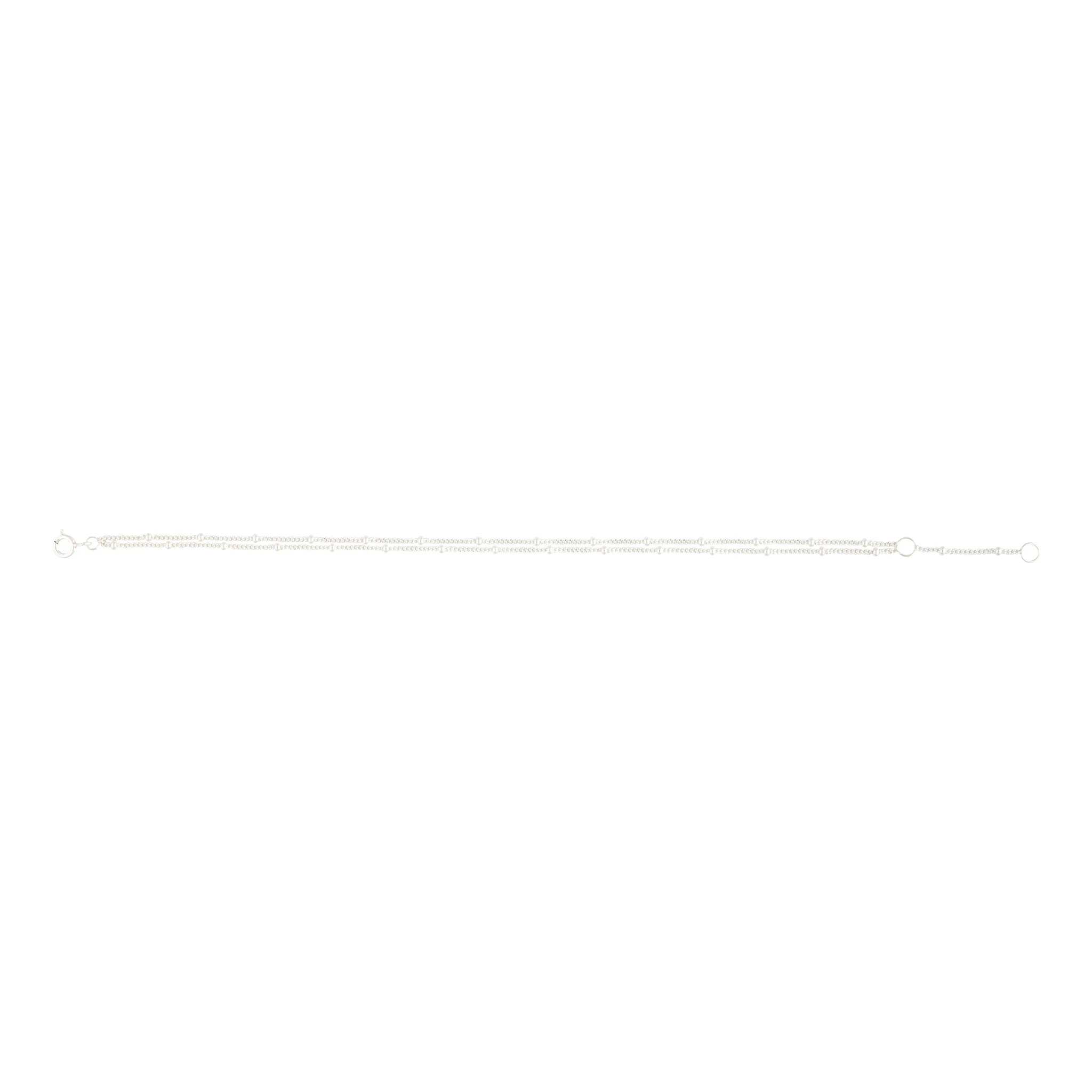 Sterling Silver Double Strand Bead Station Bracelet
