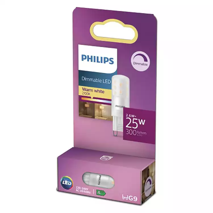 Philips 2.6W LED G9 Dimmable Light Bulb