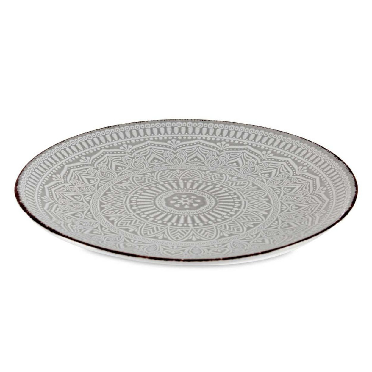 Talerz obiadowy MANDALA 27cm szary kamionka
