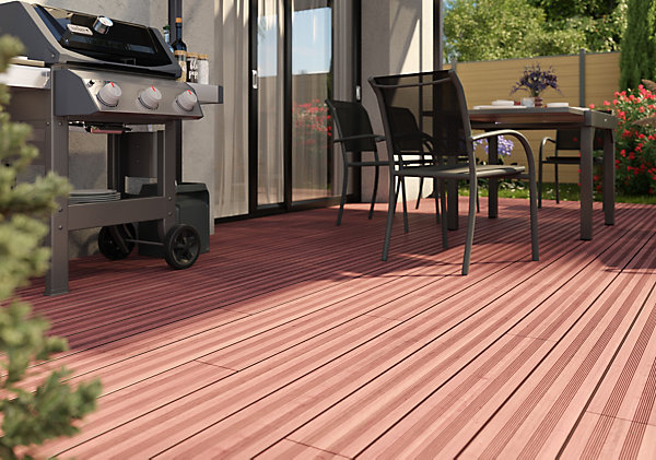 Lame de terrasse en bois exotique mukulungu Taran L.250 x l.14.5 x ép. 2,2 cm