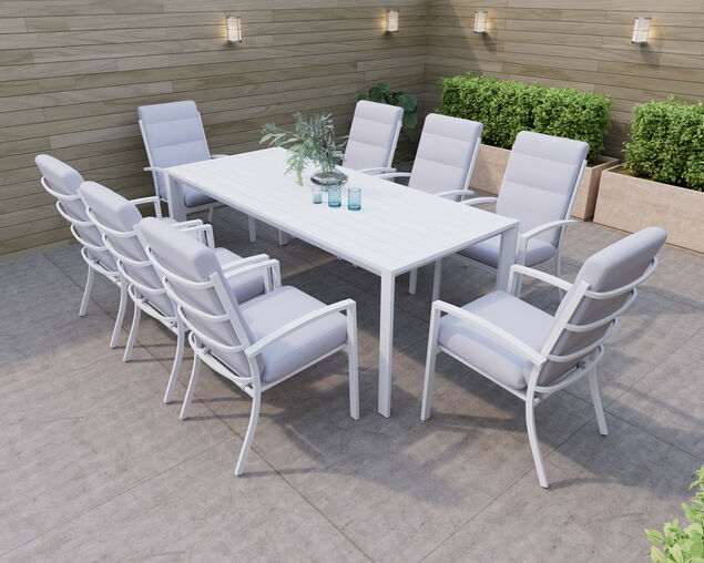 Jette 8 Seater Dining Setting Bundle - Bone