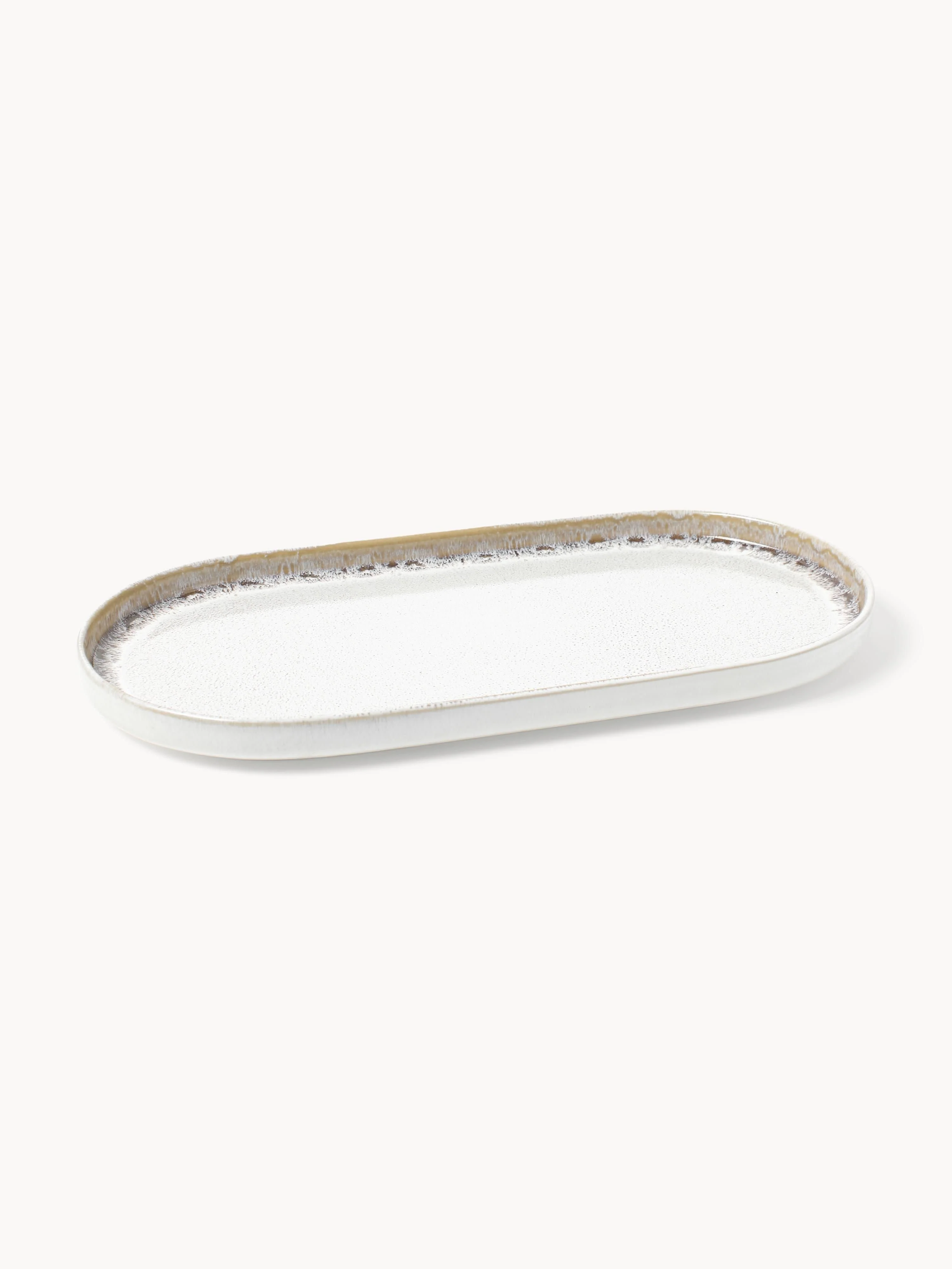 Handgefertigte Servierplatte Danza mit reaktiver Glasur