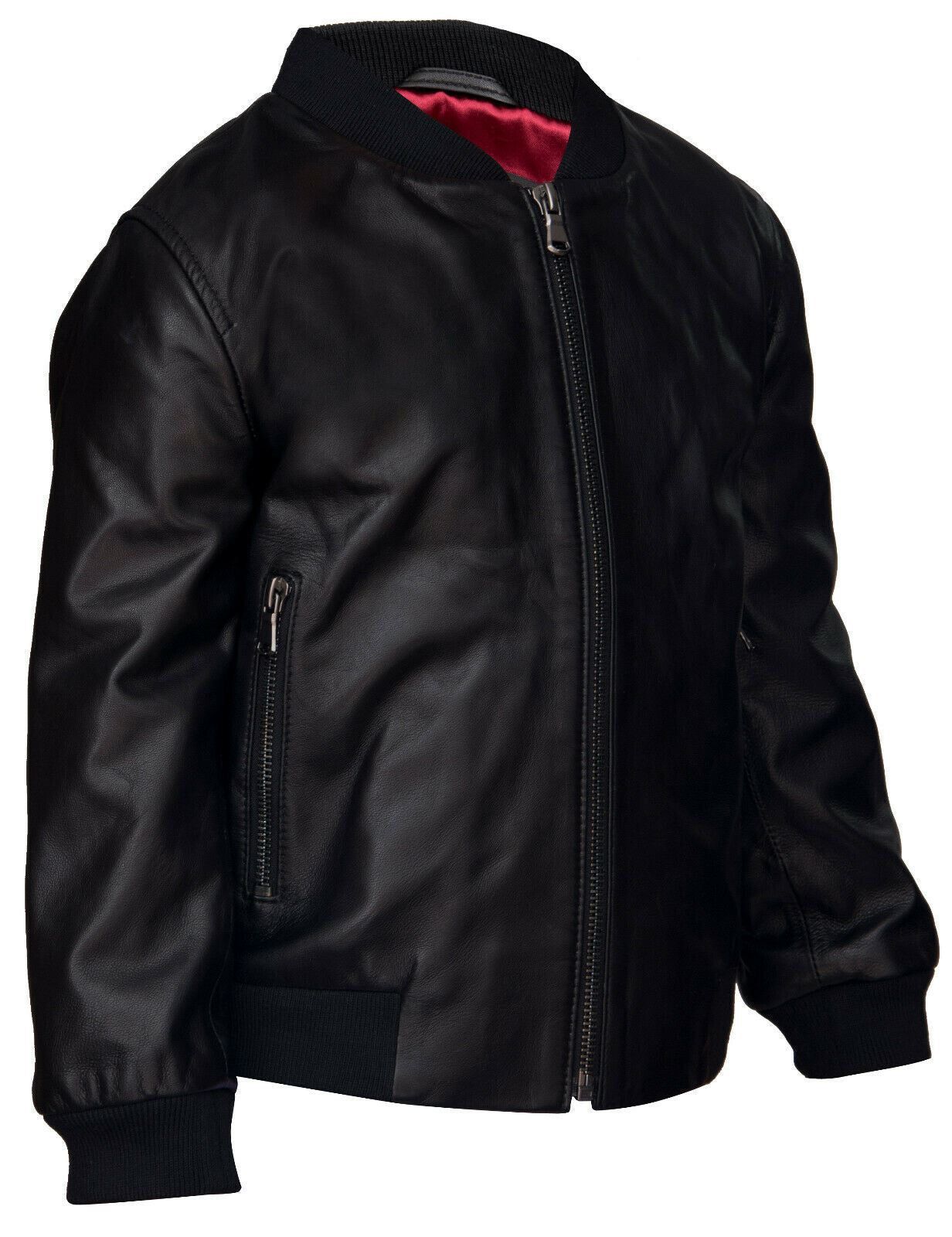 Infinity Leather Varsity Baseball Leather Bomber Jacket (1-13Years)