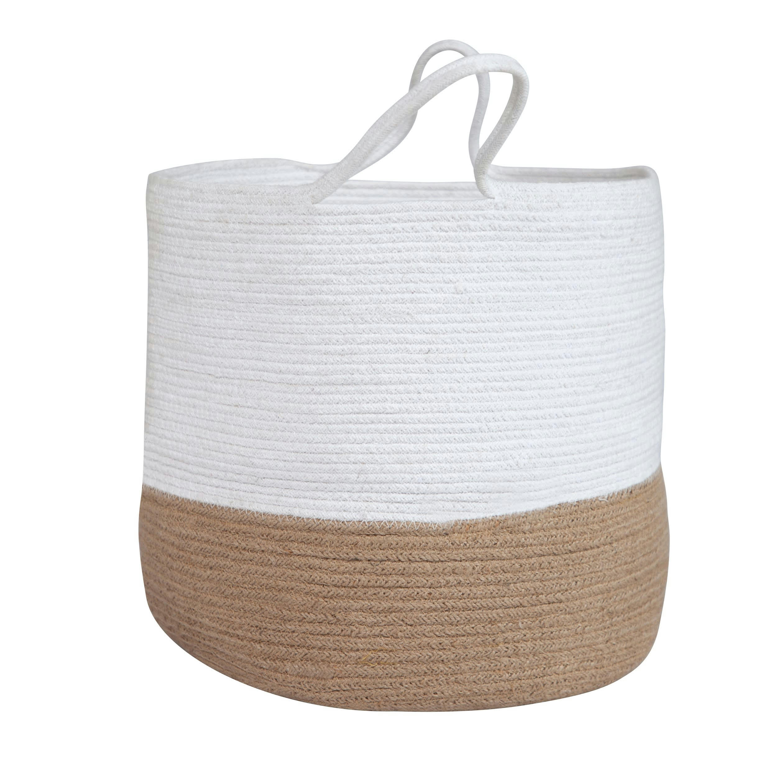 BOUBOU - Panier en jute naturelle et blanc