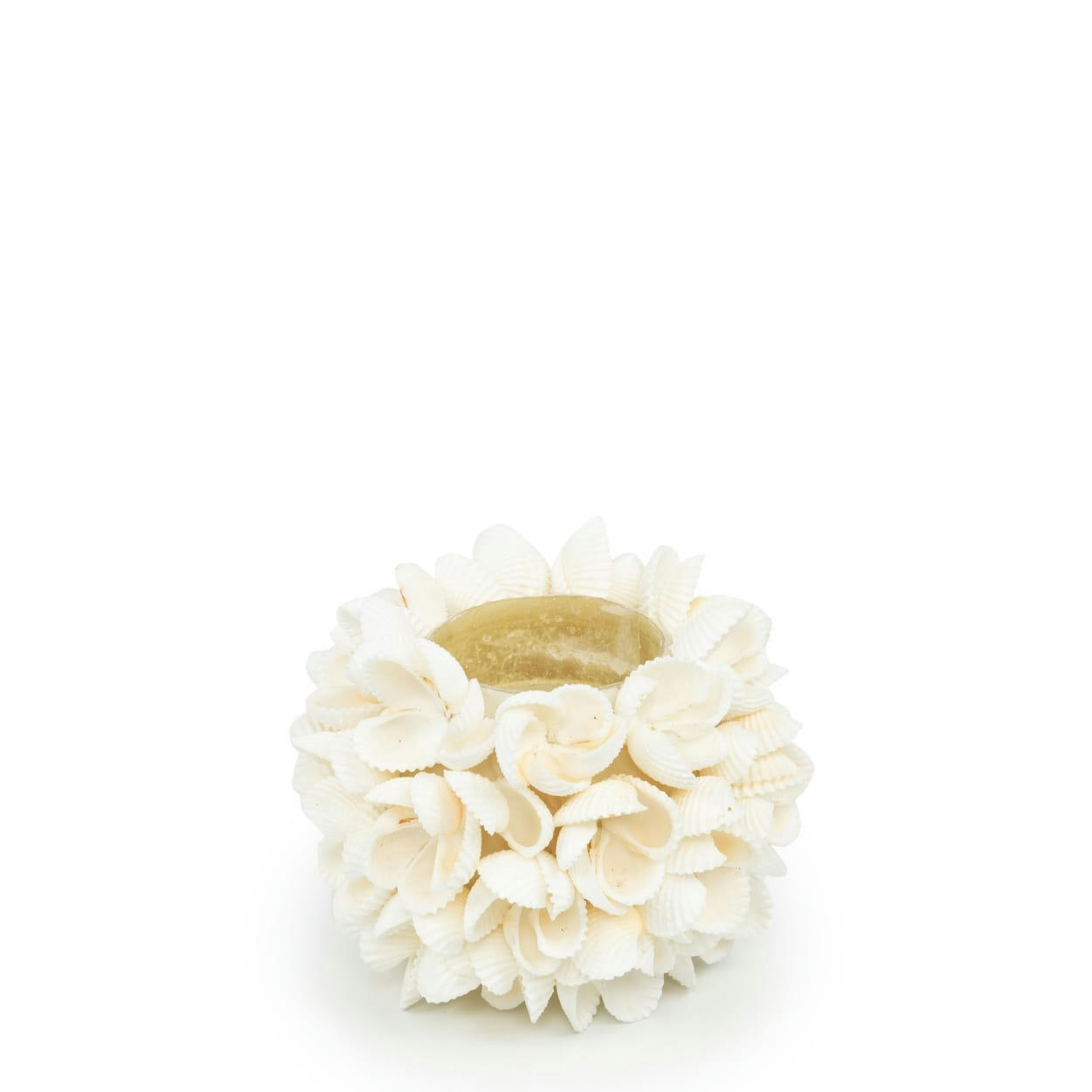 FLOWER POWER - Bougeoir en coquillage 7x7