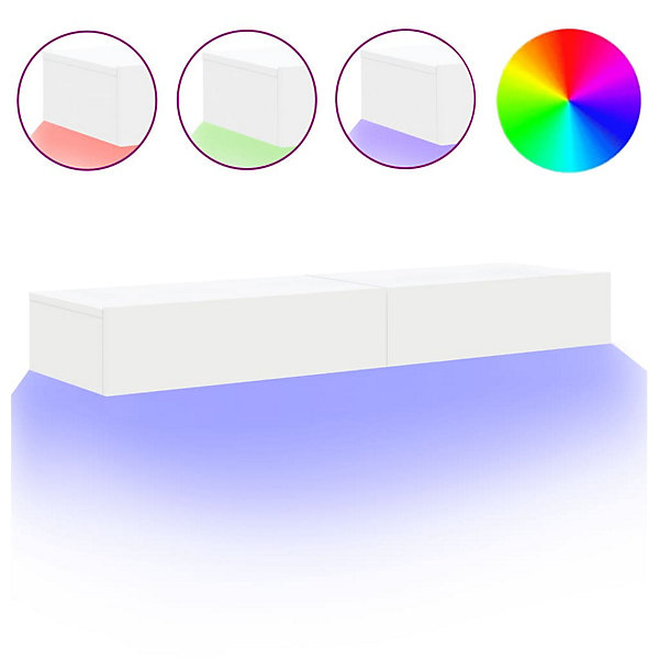 Meubles TV avec éclairage LED 2 pcs blanc 60x35x15,5 cm - Prolenta Premium