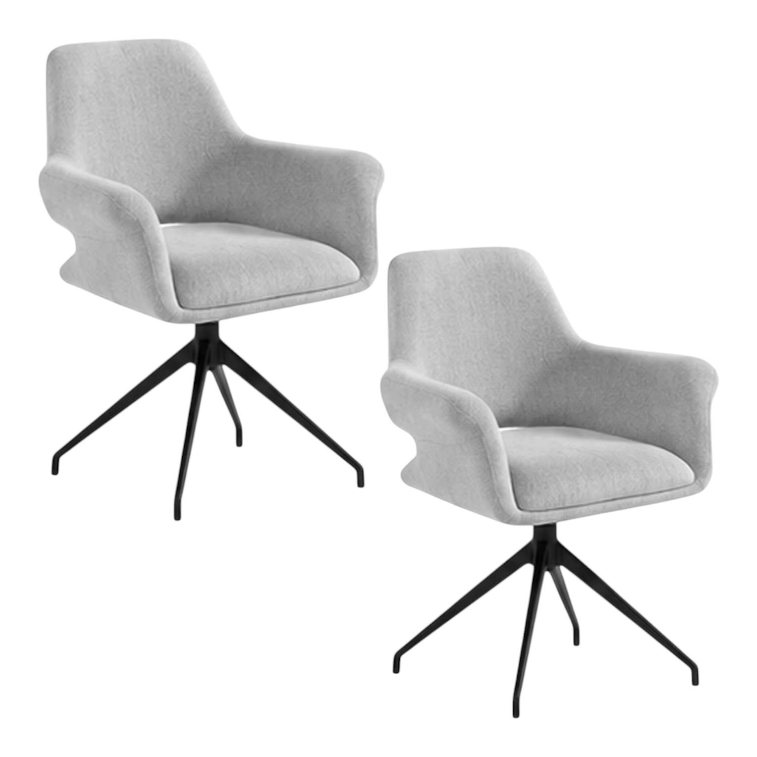 Fauteuil de table pivotant gris clair (x2) AUREN